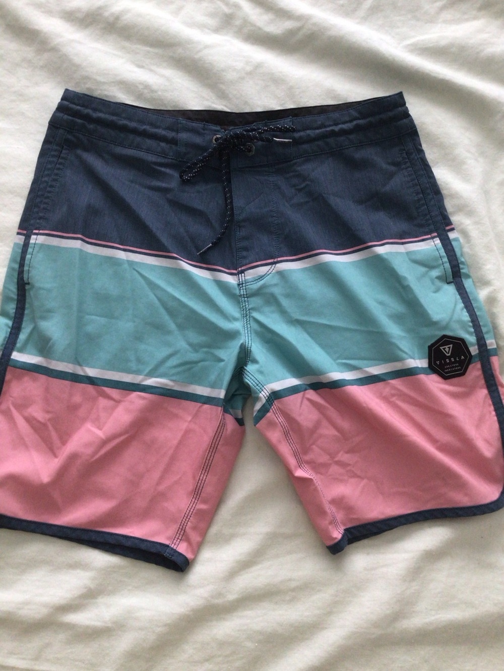 Vissla Upcycle Coconut Blue/Pink Colorblock Boardshorts - 29